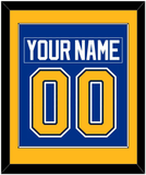 St. Louis Nameplate & Number (Back) Combined - Road/Home Blue (1998-2007) - Single Mat 2