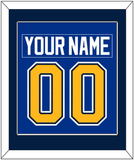 St. Louis Nameplate & Number (Back) Combined - Road/Home Blue (1998-2007) - Single Mat 3
