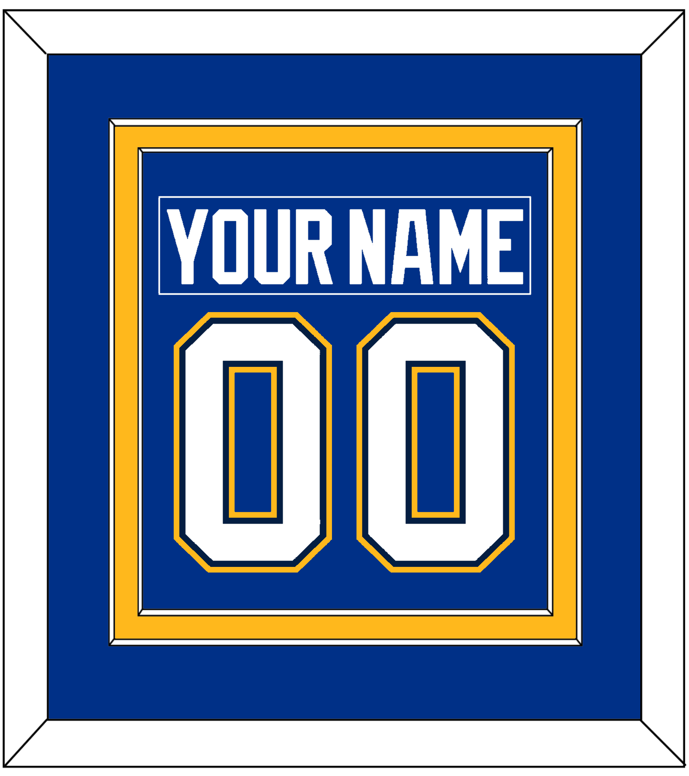 St. Louis Nameplate & Number (Back) Combined - Home Blue (2017-2025) - Signature Tier 3