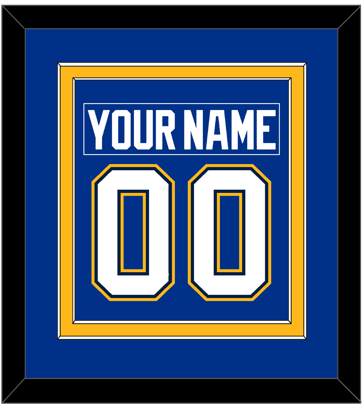 St. Louis Nameplate & Number (Back) Combined - Home Blue (2017-2025) - Signature Tier 3