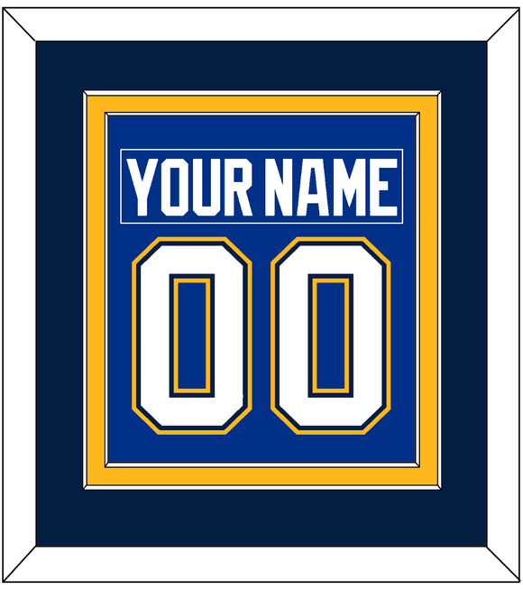 St. Louis Nameplate & Number (Back) Combined - Home Blue - Double Mat 4