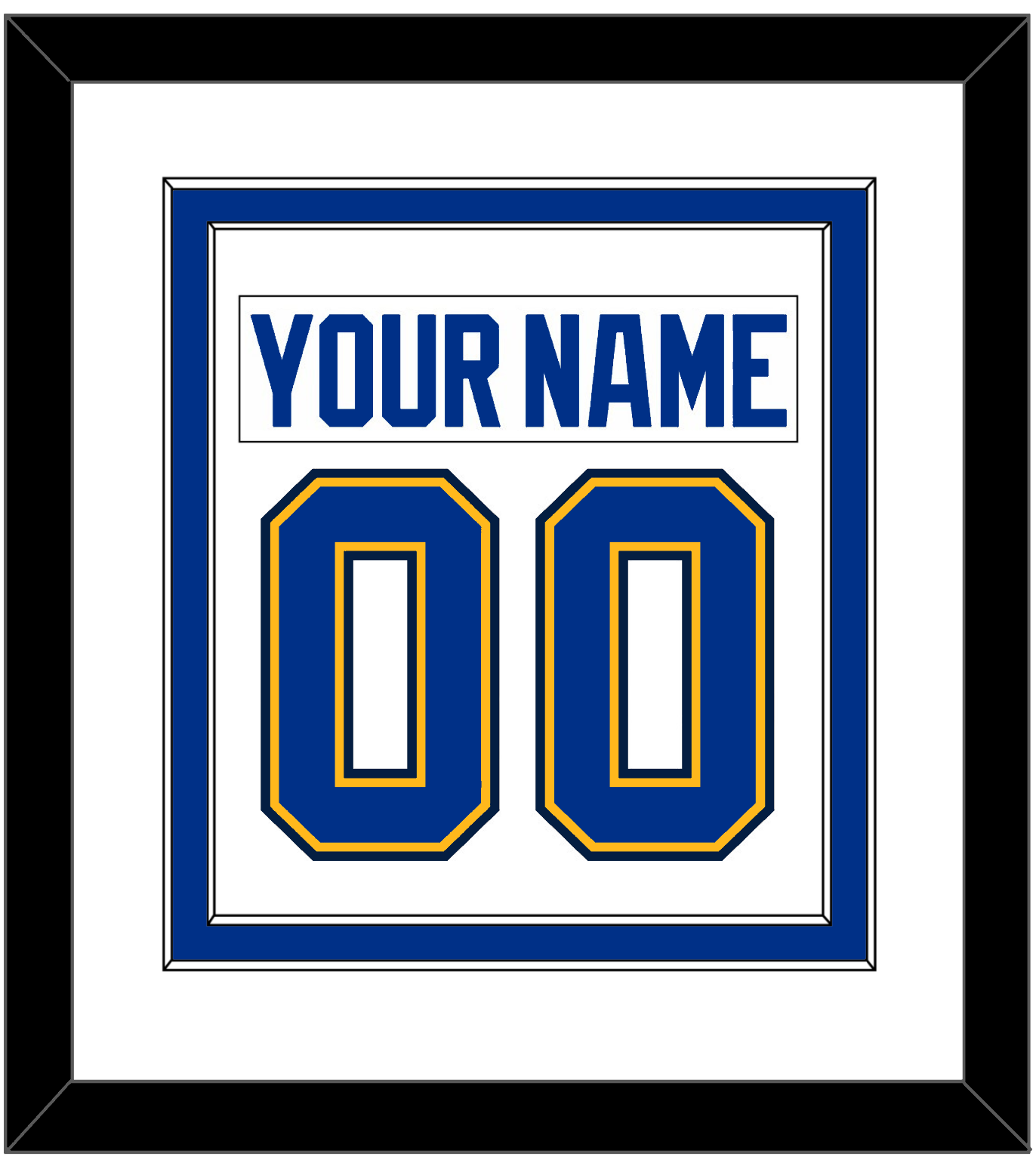 St. Louis Nameplate & Number (Back) Combined - Road White (2017-2025) - Signature Tier 1