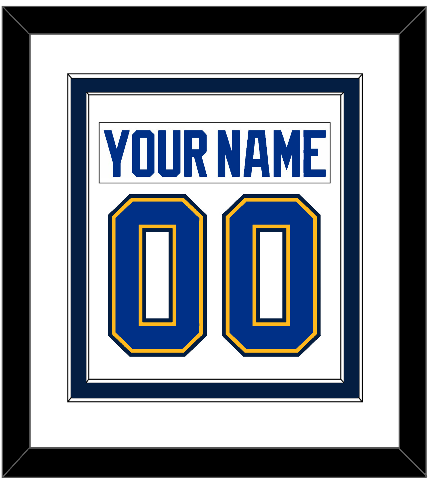 St. Louis Nameplate & Number (Back) Combined - Road White (2014-2017) - Signature Tier 2