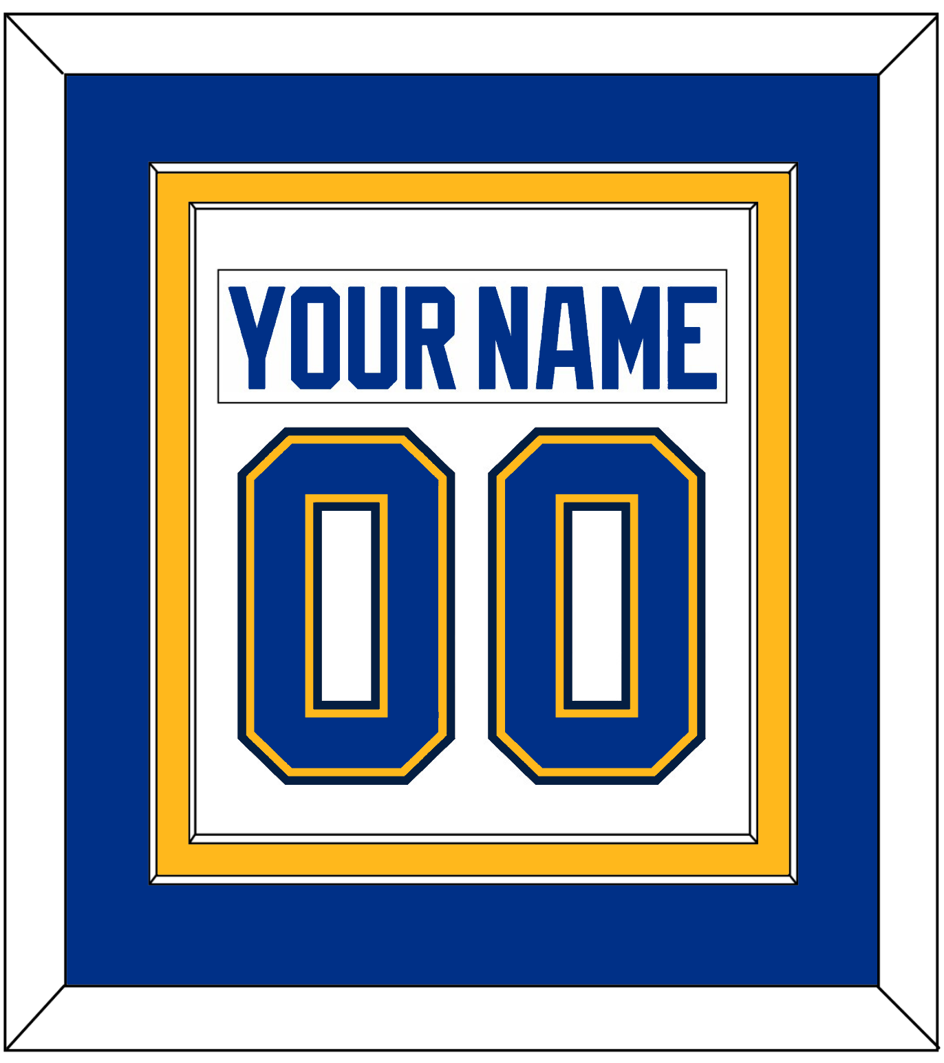 St. Louis Nameplate & Number (Back) Combined - Road White (2017-2025) - Signature Tier 3
