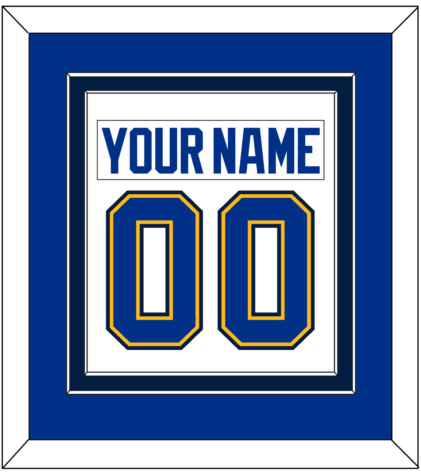 St. Louis Nameplate & Number (Back) Combined - Road White (2017-2025) - Signature Tier 4