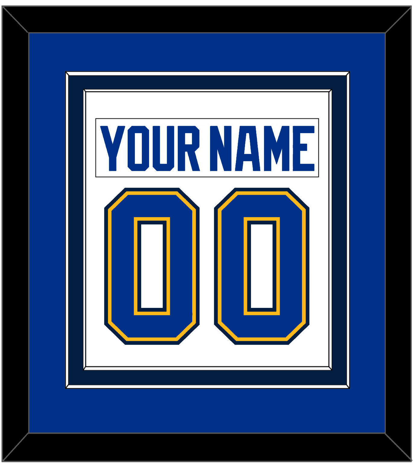 St. Louis Nameplate & Number (Back) Combined - Road White (2017-2025) - Signature Tier 4