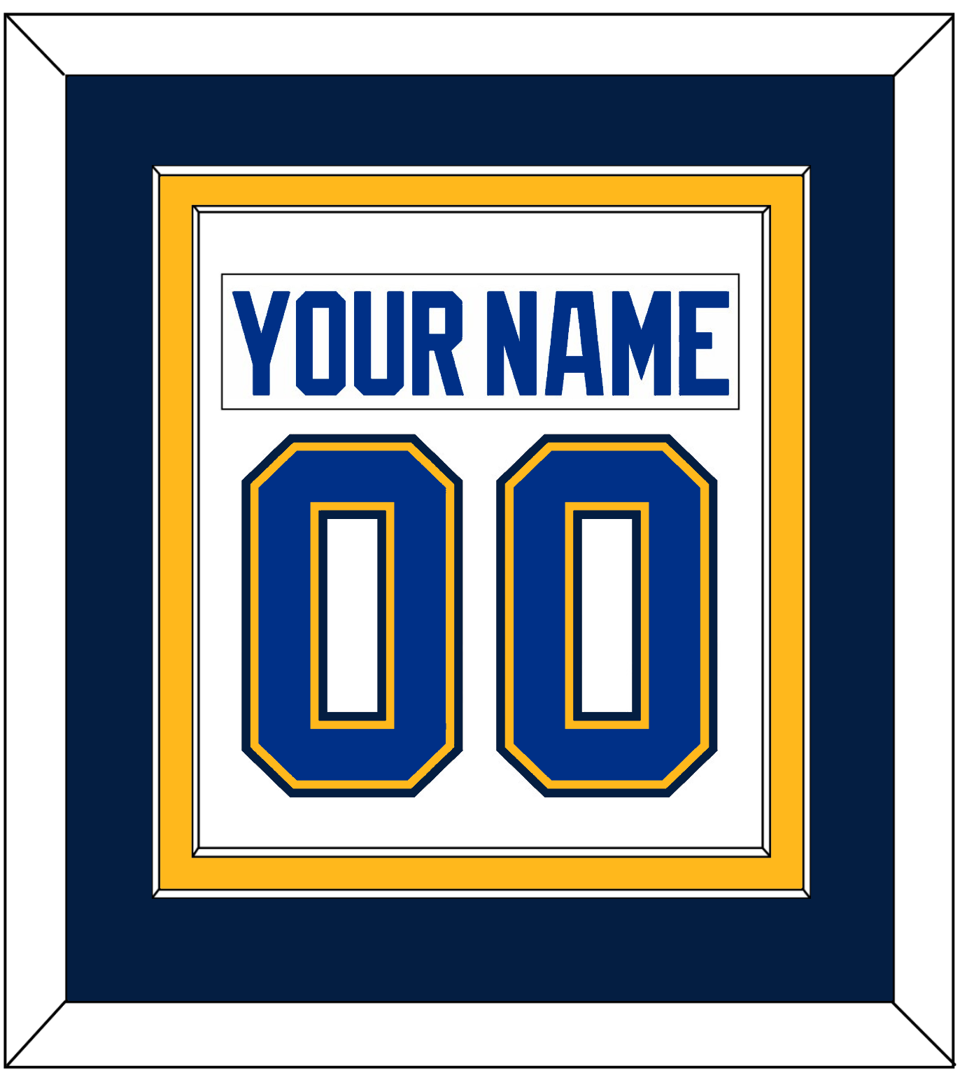 St. Louis Nameplate & Number (Back) Combined - Road White (2017-2025) - Signature Tier 5