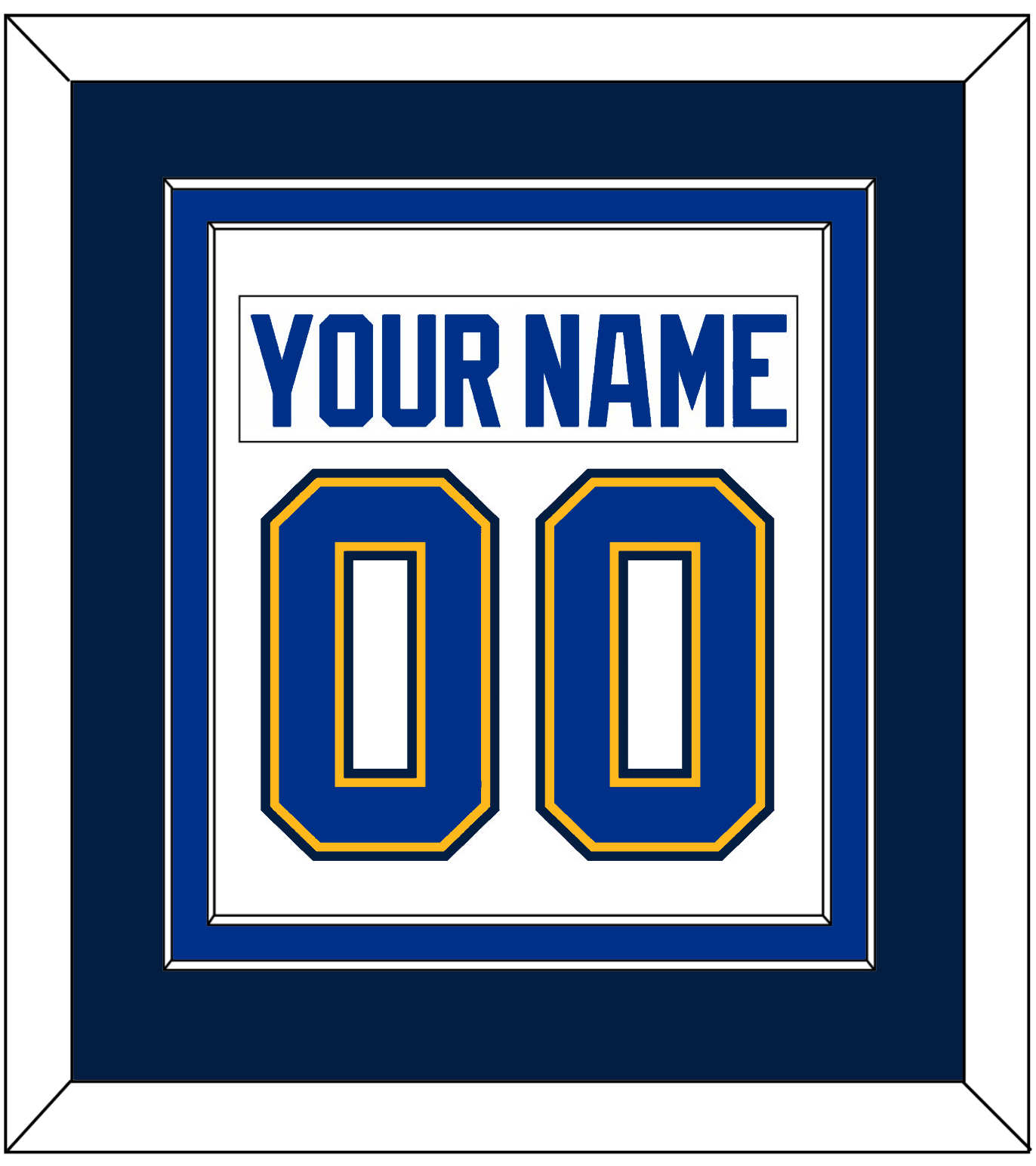 St. Louis Nameplate & Number (Back) Combined - Road White (2014-2017) - Signature Tier 6