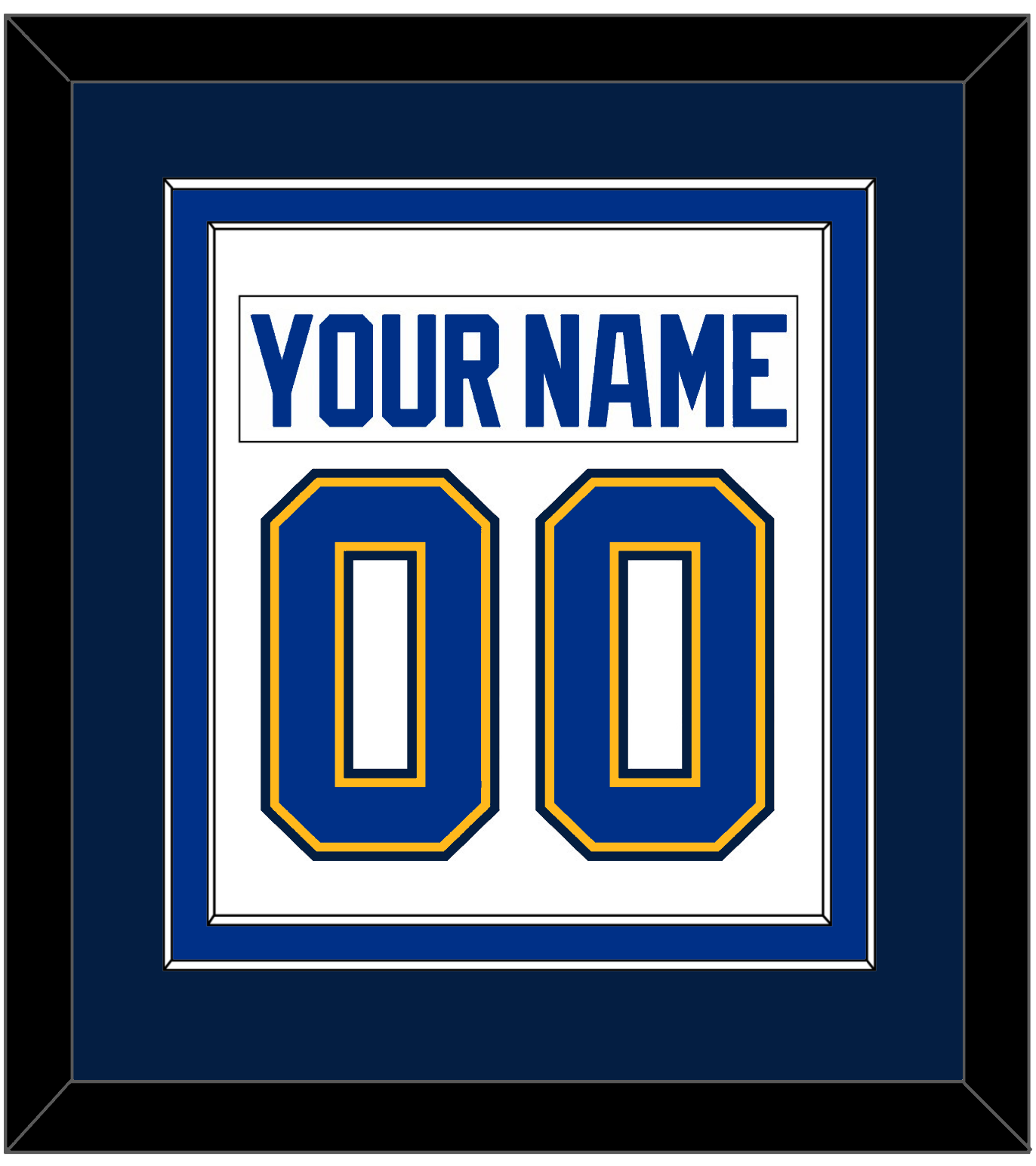 St. Louis Nameplate & Number (Back) Combined - Road White (2014-2017) - Signature Tier 6