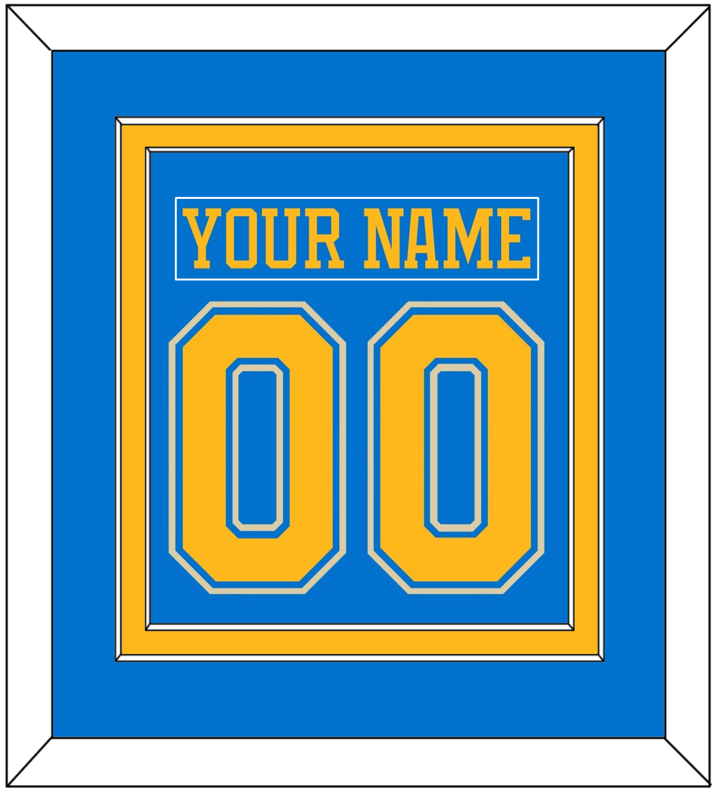 St. Louis Nameplate & Number (Back) Combined - Alternate Blue (2018-2025) - Signature Tier 2
