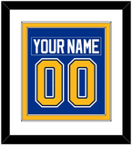 St. Louis Nameplate & Number (Back) Combined - Road/Home Blue (1998-2007) - Double Mat 1