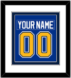 St. Louis Nameplate & Number (Back) Combined - Road/Home Blue (1998-2007) - Double Mat 2
