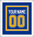 St. Louis Nameplate & Number (Back) Combined - Road/Home Blue (1998-2007) - Double Mat 3
