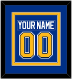 St. Louis Nameplate & Number (Back) Combined - Road/Home Blue (1998-2007) - Double Mat 3