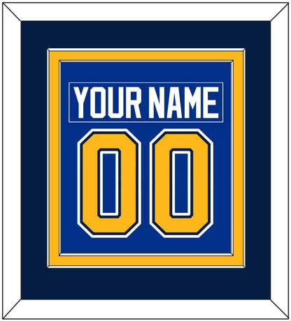 St. Louis Nameplate & Number (Back) Combined - Home Blue (2007-2014) - Signature Tier 4