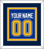 St. Louis Nameplate & Number (Back) Combined - Road/Home Blue (1998-2007) - Double Mat 4
