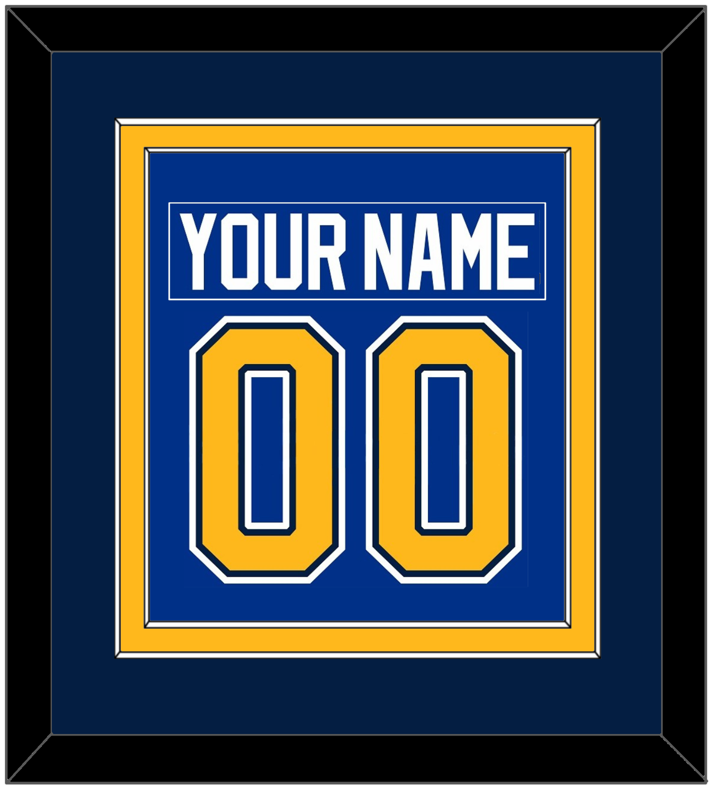 St. Louis Nameplate & Number (Back) Combined - Home Blue (2014-2017) - Signature Tier 4