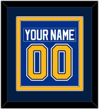 St. Louis Nameplate & Number (Back) Combined - Road/Home Blue (1998-2007) - Double Mat 4