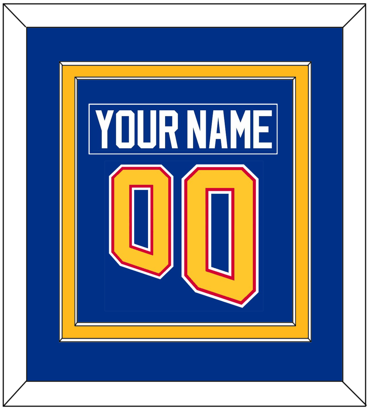 St. Louis Nameplate & Number (Back) Combined - Road Blue (1995-1998) - Signature Tier 2