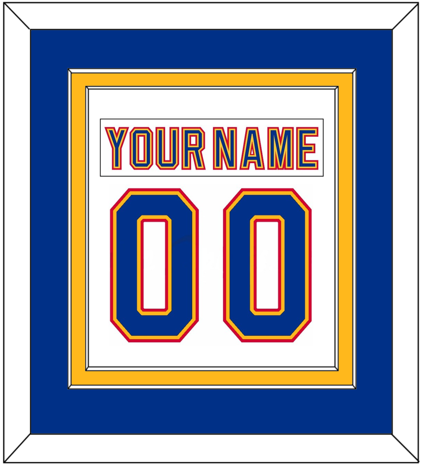St. Louis Nameplate & Number (Back) Combined - Home White (1992-1995) - Signature Tier 2