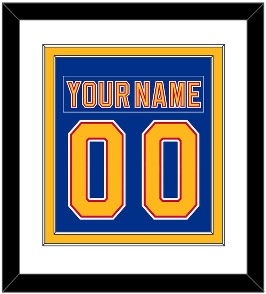 St. Louis Nameplate & Number (Back) Combined - Road Blue (1992-1995) - Signature Tier 1