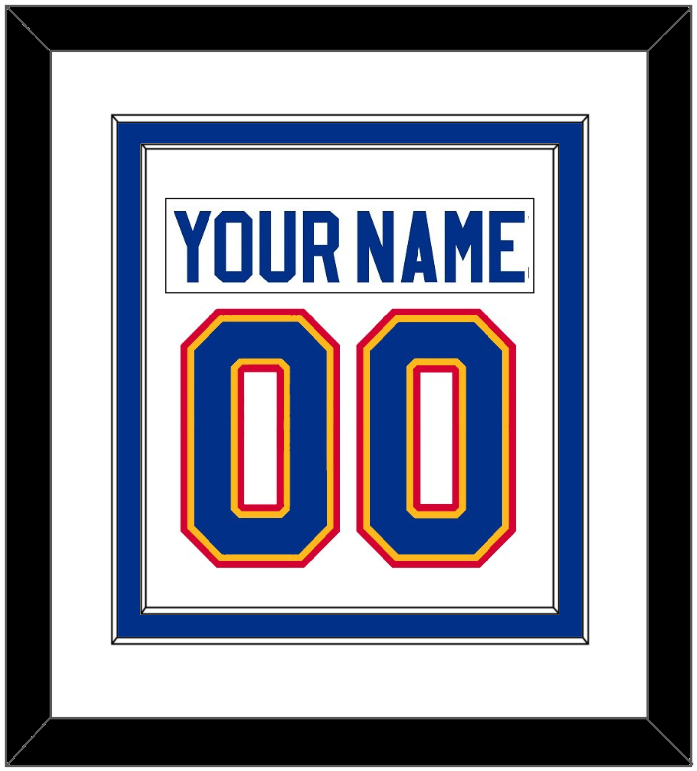 St. Louis Nameplate & Number (Back) Combined - Home White (1985-1987) - Signature Tier 1