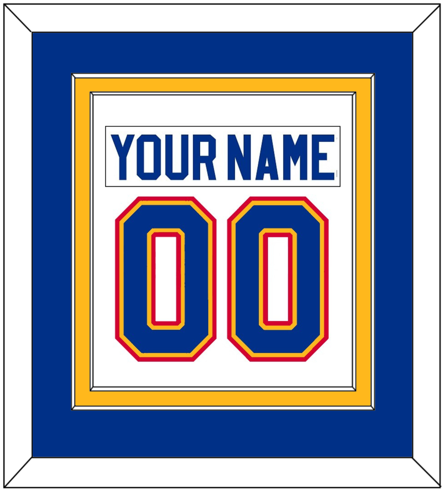 St. Louis Nameplate & Number (Back) Combined - Home White (1985-1987) - Signature Tier 2