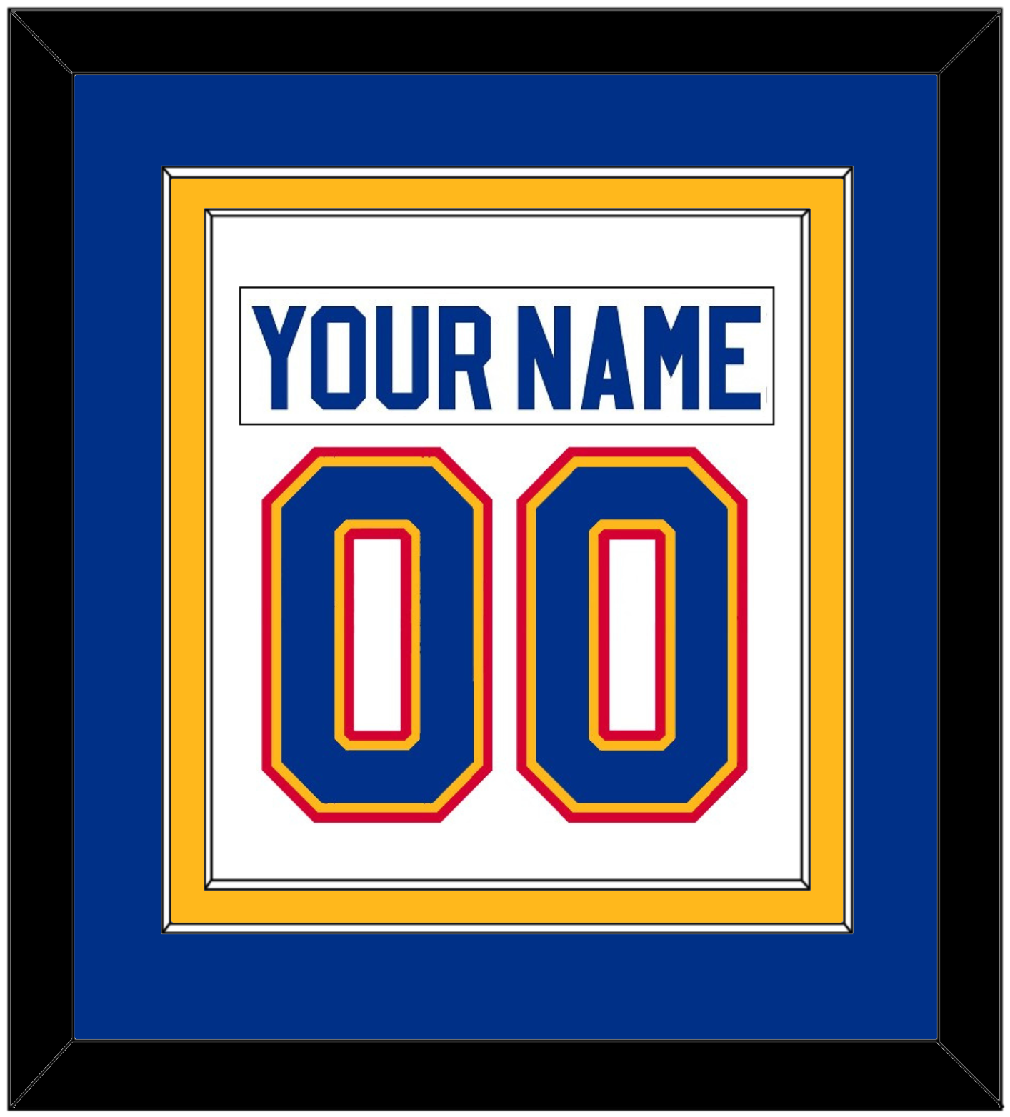 St. Louis Nameplate & Number (Back) Combined - Home White (1985-1987) - Signature Tier 2