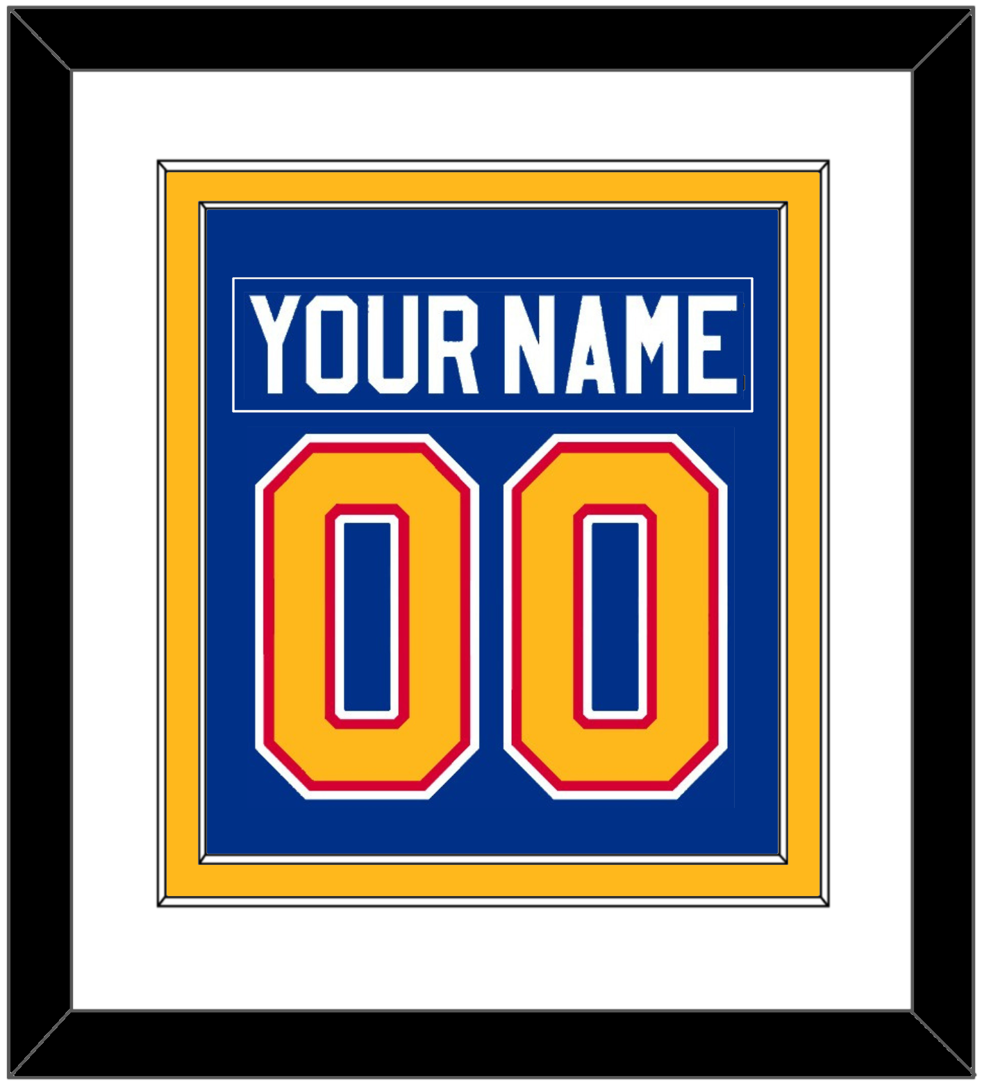St. Louis Nameplate & Number (Back) Combined - Road Blue (1985-1987) - Signature Tier 1