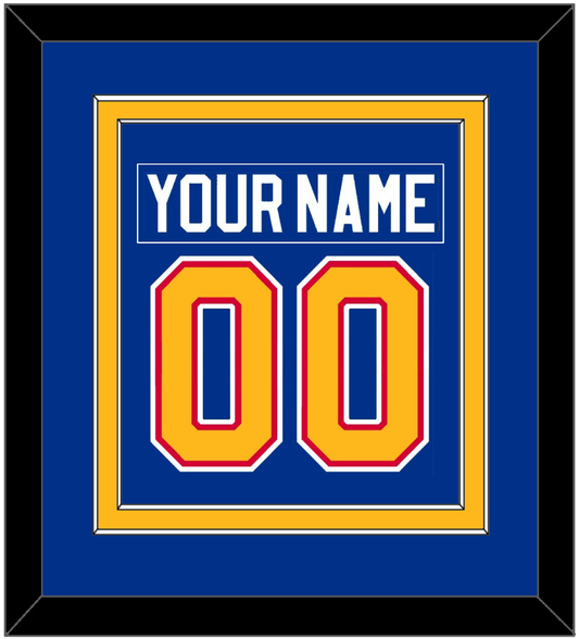 St. Louis Nameplate & Number (Back) Combined - Road Blue (1985-1987) - Signature Tier 2