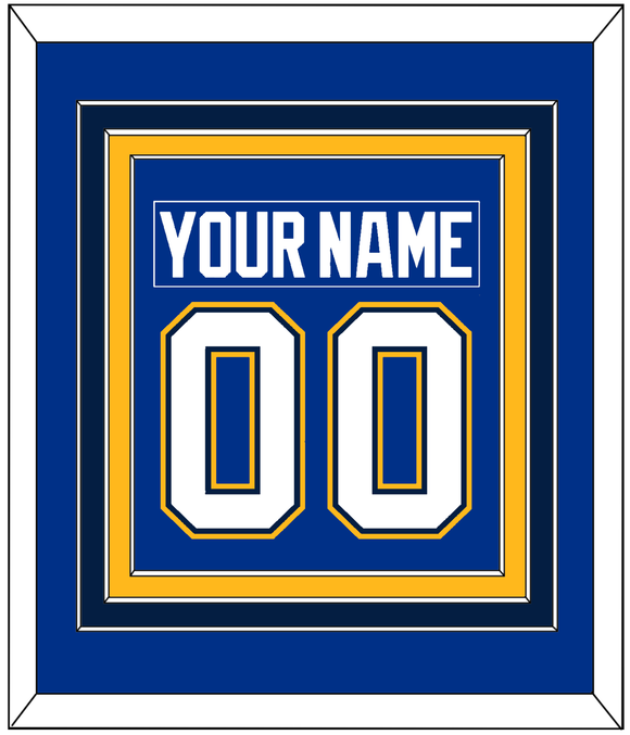 St. Louis Nameplate & Number (Back) Combined - Home Blue - Triple Mat 2