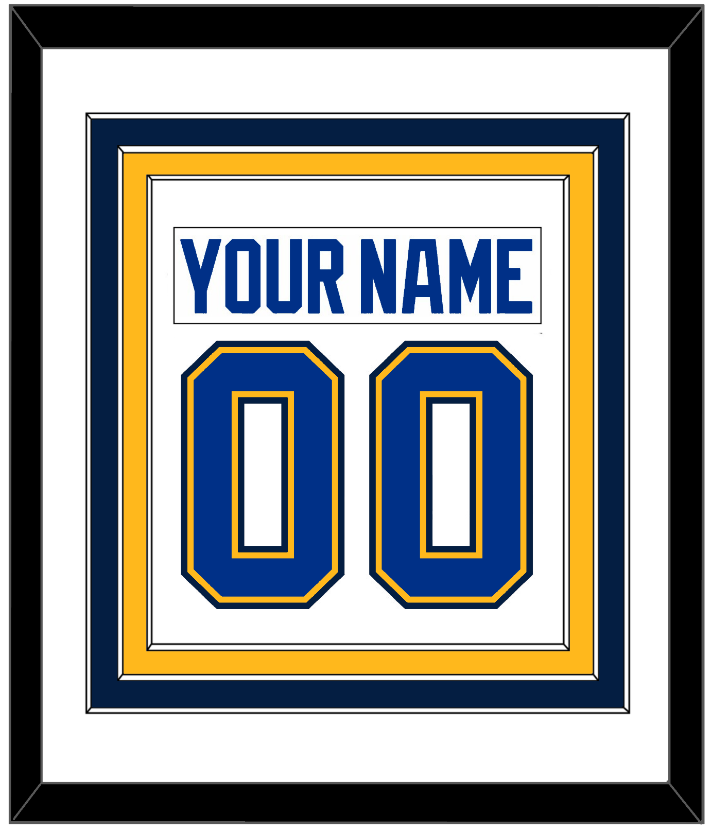 St. Louis Nameplate & Number (Back) Combined - Road White (2017-2025) - Premier Tier 2