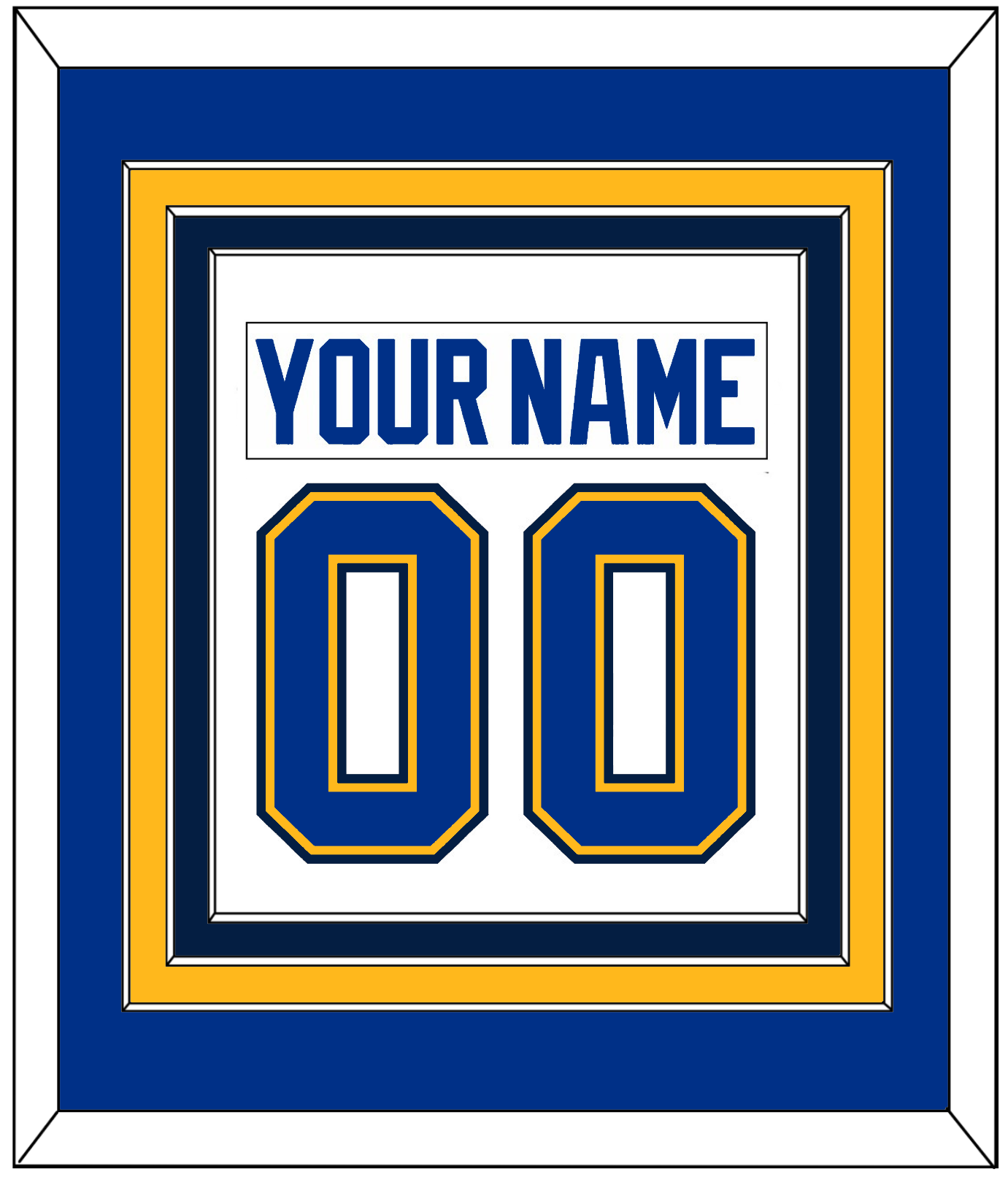 St. Louis Nameplate & Number (Back) Combined - Road White (2017-2025) - Premier Tier 3