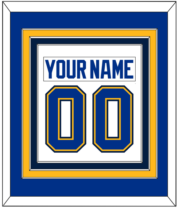 St. Louis Nameplate & Number (Back) Combined - Road White - Triple Mat 3