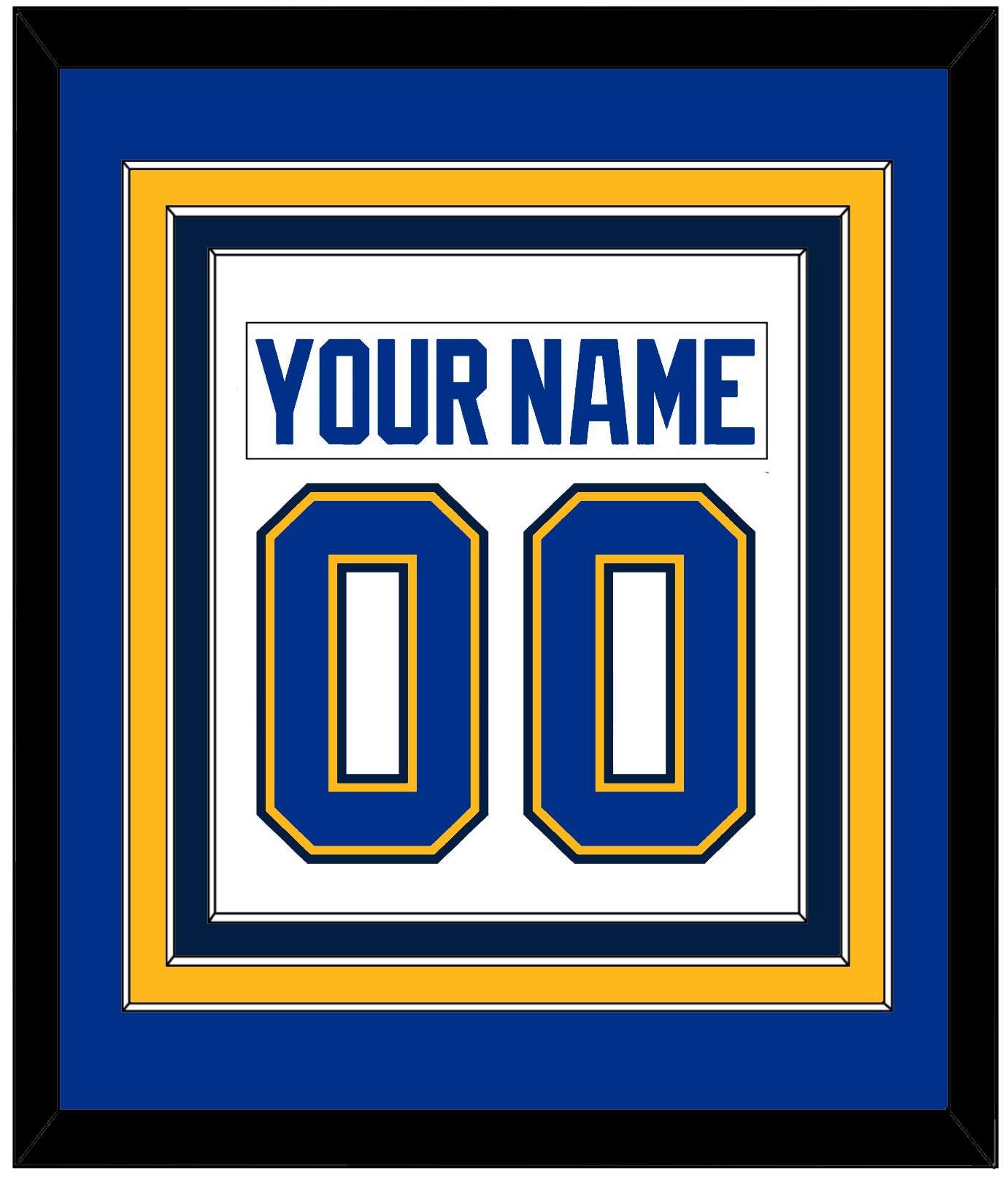 St. Louis Nameplate & Number (Back) Combined - Road White (2017-2025) - Premier Tier 3