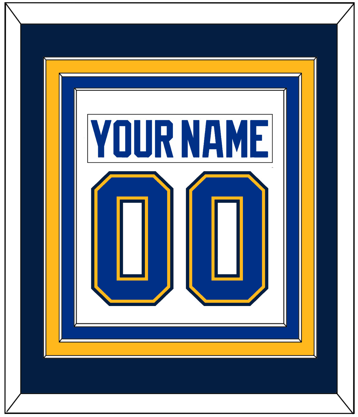 St. Louis Nameplate & Number (Back) Combined - Road White (2017-2025) - Premier Tier 4