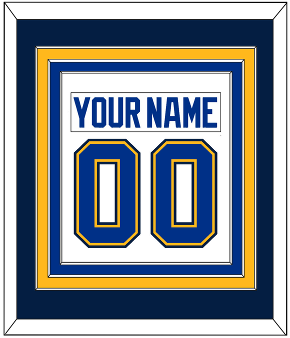 St. Louis Nameplate & Number (Back) Combined - Road White - Triple Mat 4