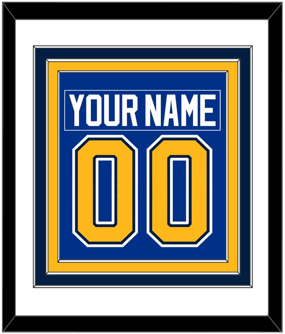 St. Louis Nameplate & Number (Back) Combined - Home Blue (2007-2014) - Triple Mat 1