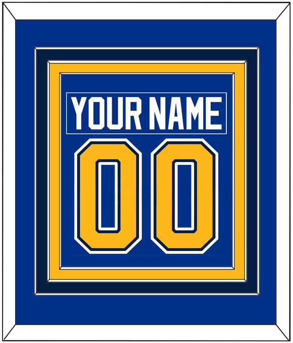 St. Louis Nameplate & Number (Back) Combined - Home Blue (2014-2017) - Triple Mat 2