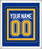 St. Louis Nameplate & Number (Back) Combined - Home Blue (2014-2017) - Triple Mat 2