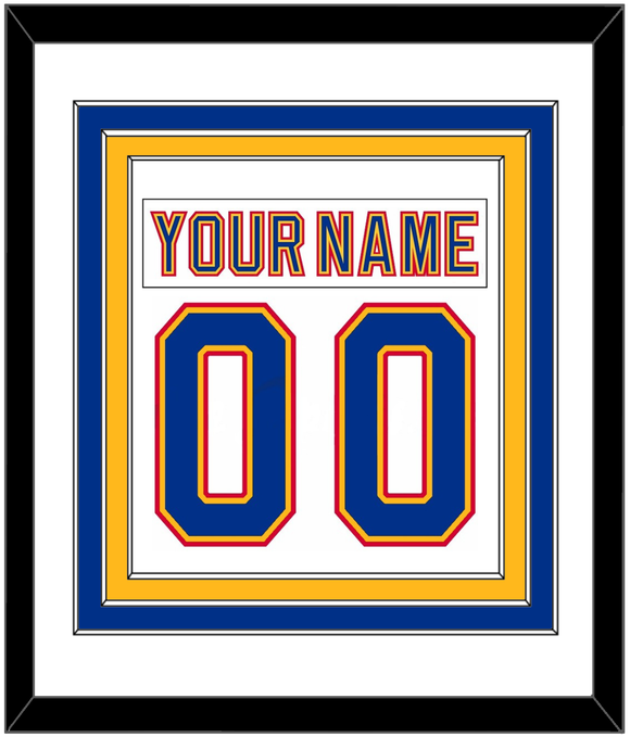 St. Louis Nameplate & Number (Back) Combined - Road White (1992-1995) - Triple Mat 1