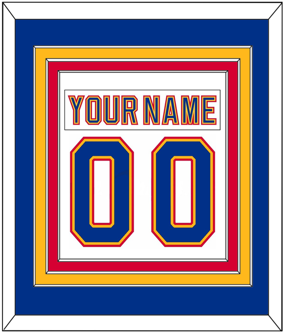 St. Louis Nameplate & Number (Back) Combined - Road White (1992-1995) - Triple Mat 2