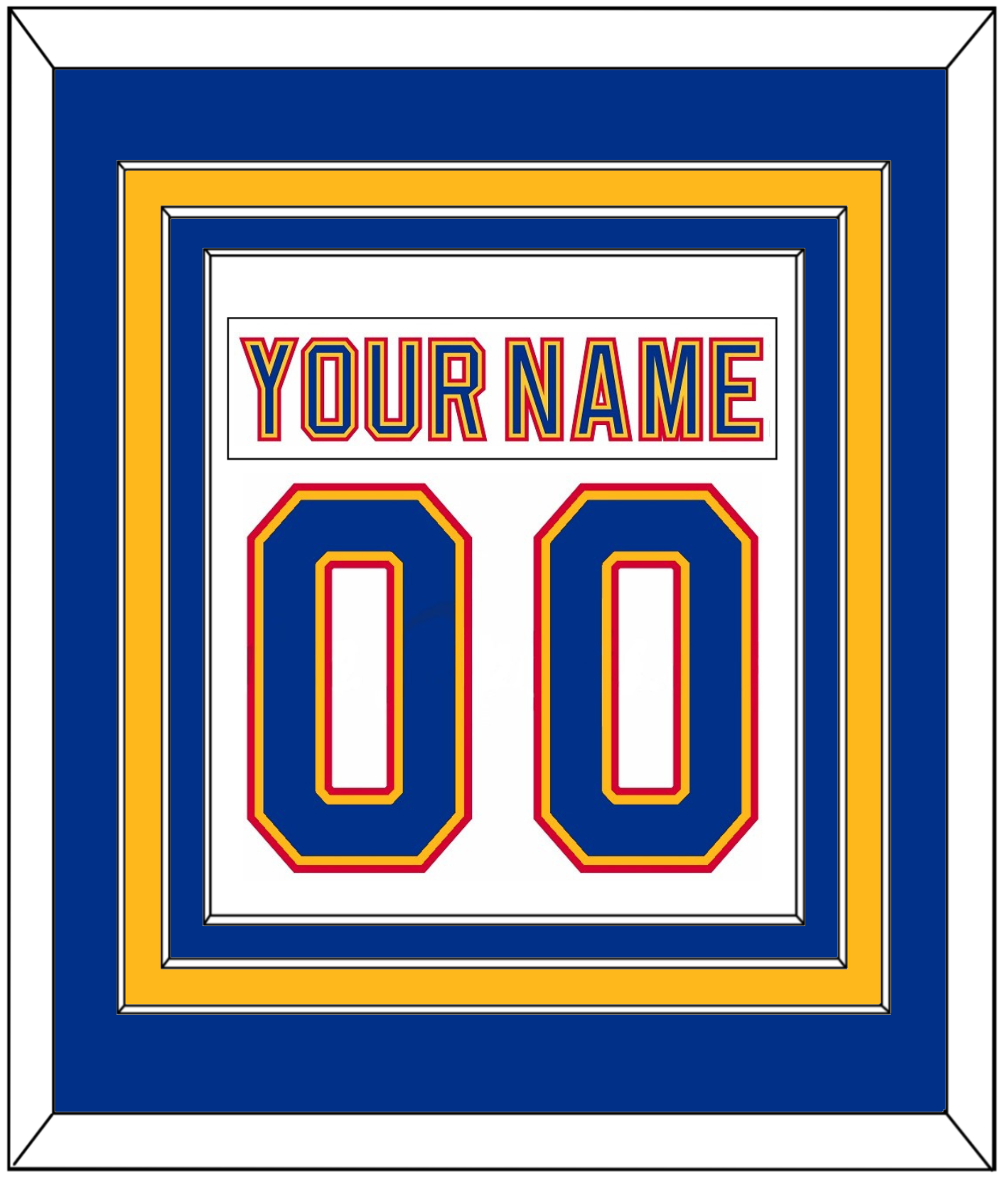 St. Louis Nameplate & Number (Back) Combined - Road White (1992-1995) - Premier Tier 3