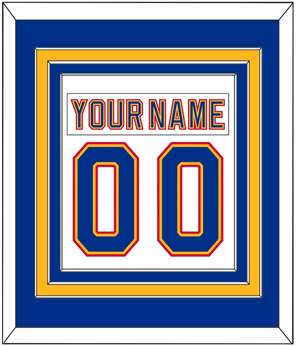 St. Louis Nameplate & Number (Back) Combined - Road White (1992-1995) - Triple Mat 3