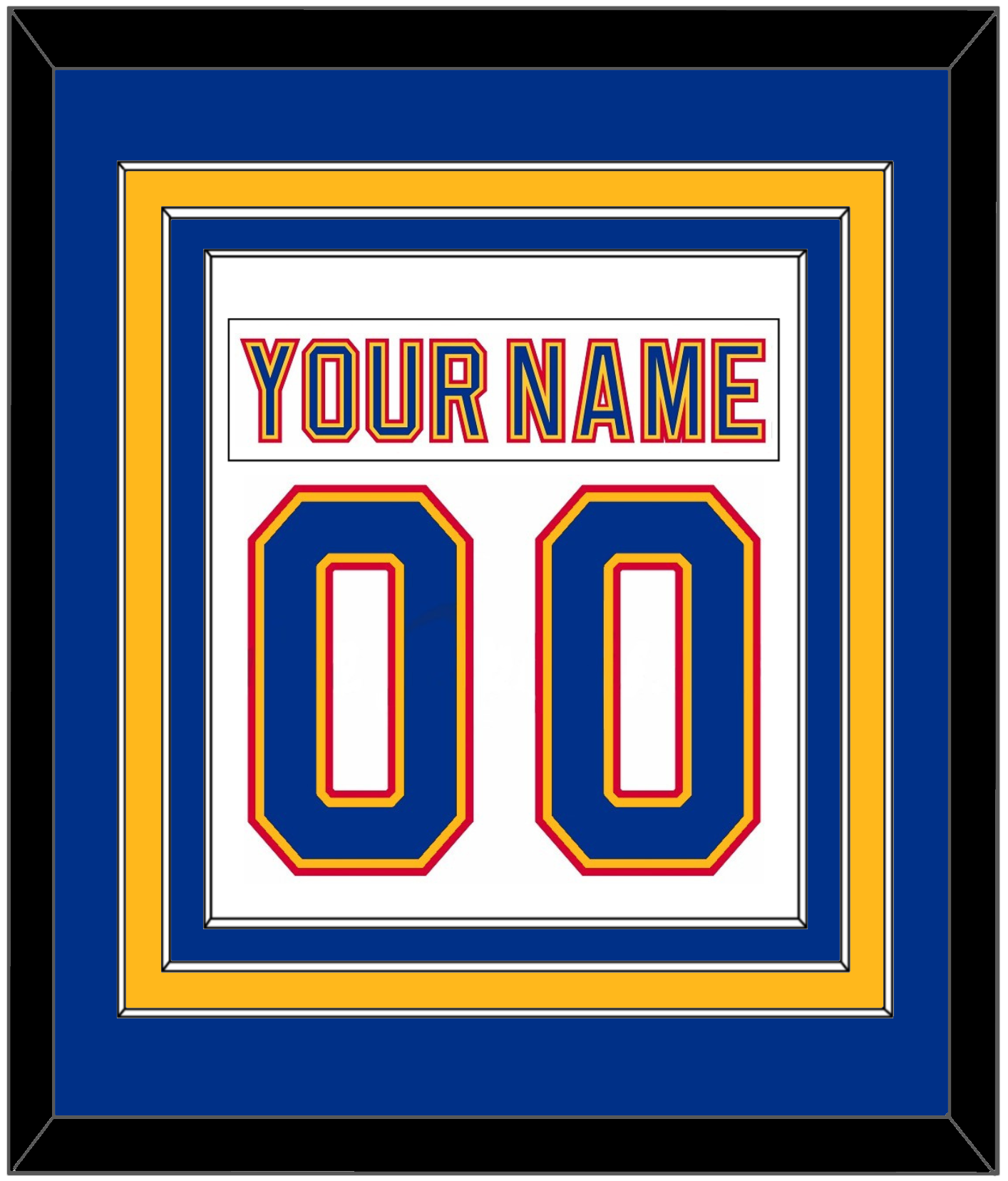 St. Louis Nameplate & Number (Back) Combined - Road White (1992-1995) - Premier Tier 3
