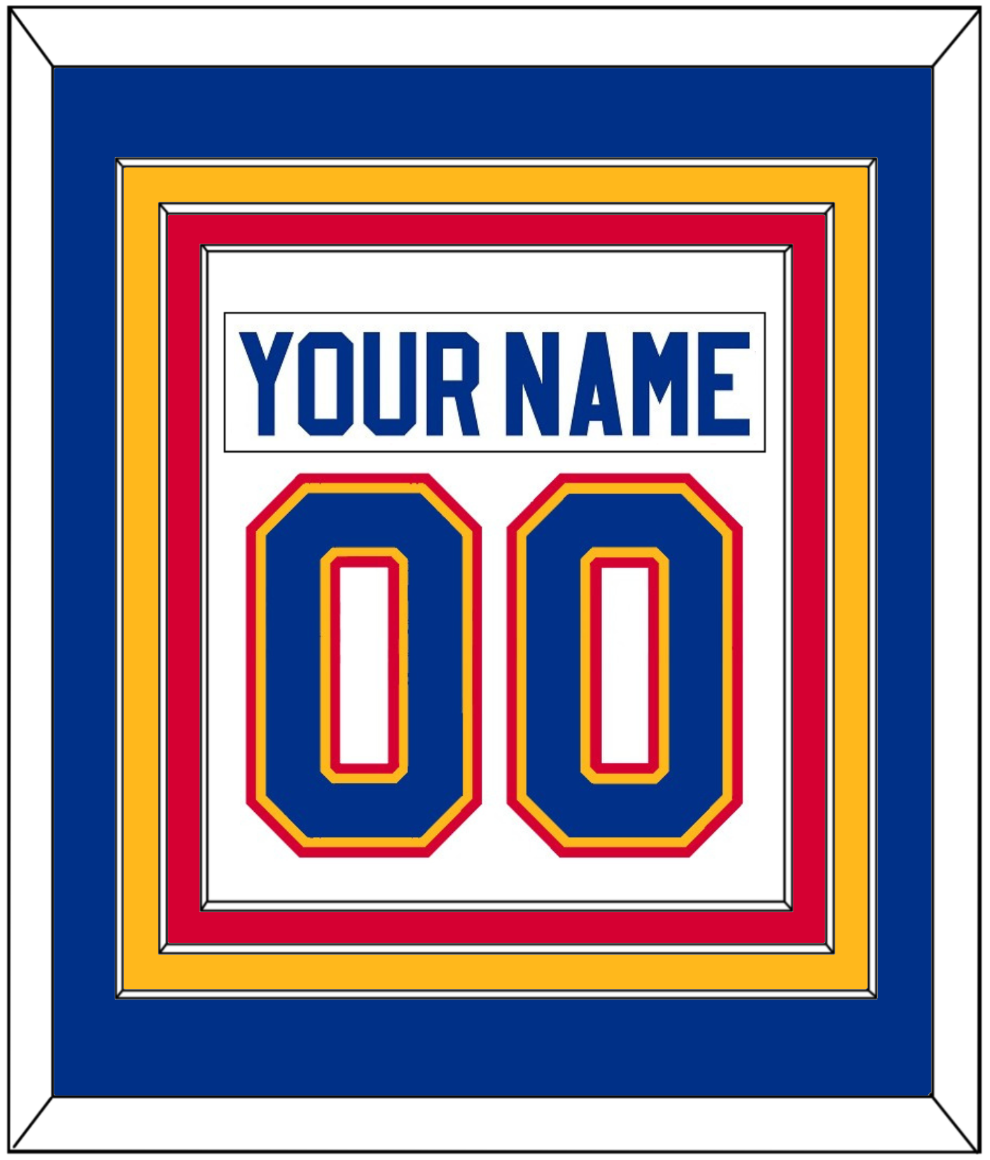St. Louis Nameplate & Number (Back) Combined - Home White (1985-1987) - Premier Tier 2
