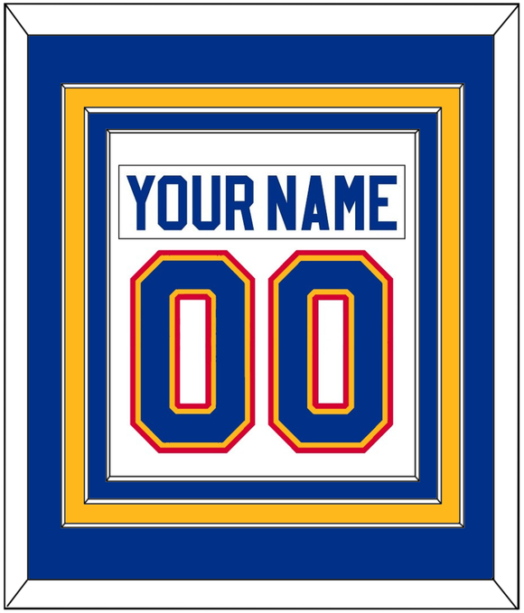 St. Louis Nameplate & Number (Back) Combined - Home White (1985-1987) - Triple Mat 3