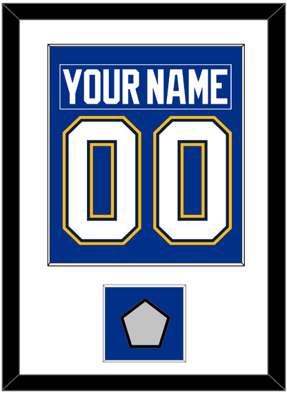 St. Louis Nameplate & Number (Back) Combined With Stanley Cup Champions Patch - Home Blue (2017-2025) - Essential Tier 1