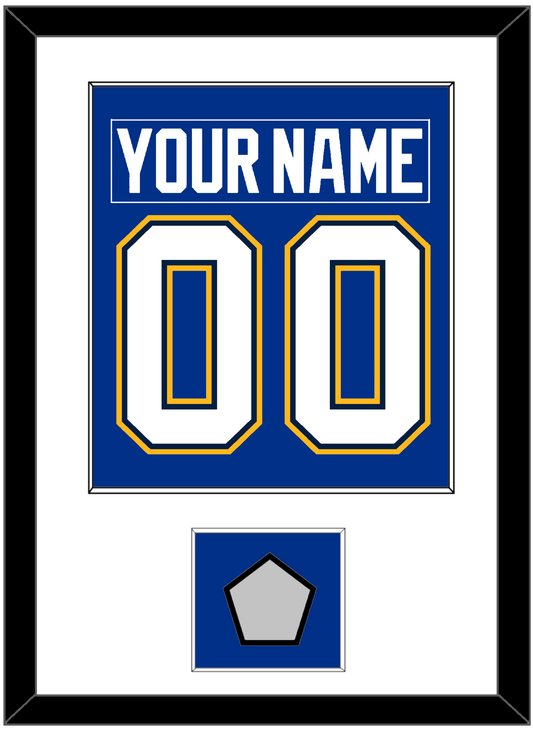 St. Louis Nameplate & Number (Back) Combined With Stanley Cup Champions Patch - Home Blue (2017-2025) - Essential Tier 1