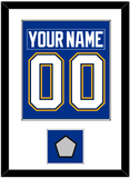 St. Louis Nameplate & Number (Back) Combined With Stanley Cup Champions Patch - Home Blue - Single Mat 1